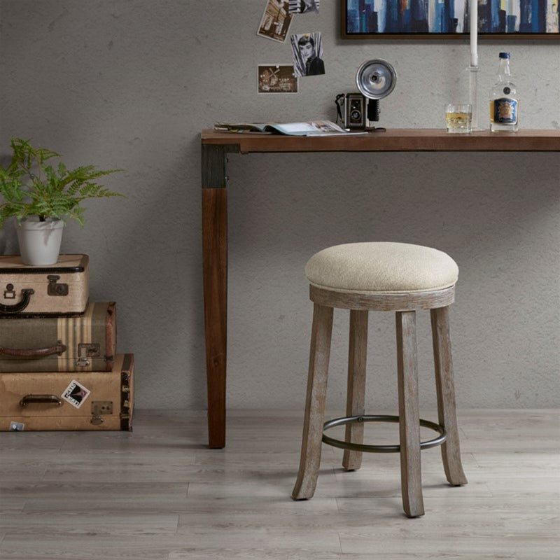 Swivel Counter Stool - Cream / Reclaimed Gray - R&R Furniture Gallery (Fountain Valley, CA)