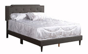 Button tufted upholstered bed by Glory Furniture with cozy design, featuring plush fabric and elegant tufted headboard for comfortable sleeping.