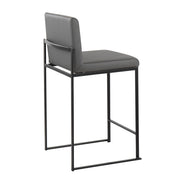 Lumi Source Fuji modern high back counter stool with sleek design and wooden legs, ideal for contemporary kitchen or bar area.