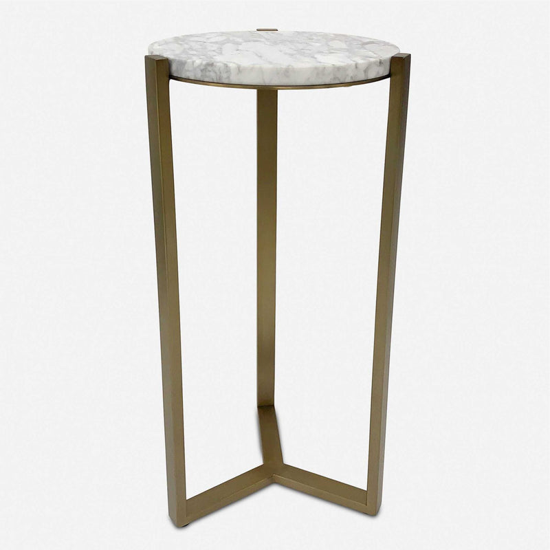 Pietra - Carrara Marble Drink Table - Bronze