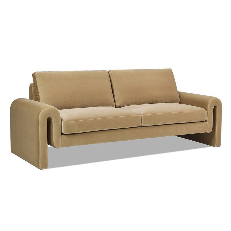 Mason - Arched Arm Sofa - Camel Brown Beige - R&R Furniture Gallery (Fountain Valley, CA)