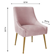 Beatrix - Velvet Side Chair - Pleated Mauve - R&R Furniture Gallery (Fountain Valley, CA)
