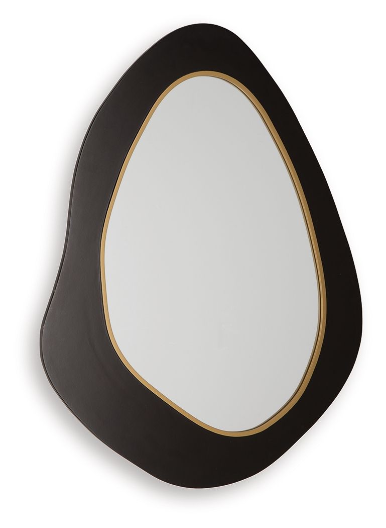 Kierlock - Accent Mirror - Black / Gold Finish - R&R Furniture Gallery (Fountain Valley, CA)