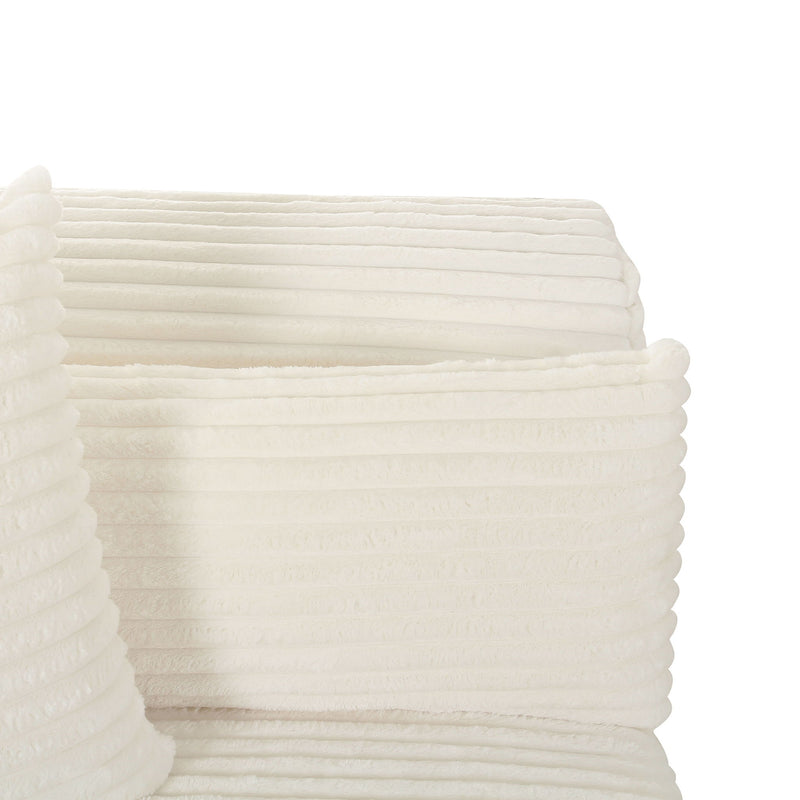 Tarra - Fluffy Oversized Corduroy Modular Corner Chair - R&R Furniture Gallery (Fountain Valley, CA)