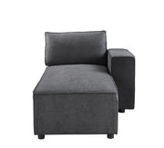 Silvester - Modular Chaise With 2 Pillows - Gray Fabric - R&R Furniture Gallery (Fountain Valley, CA)