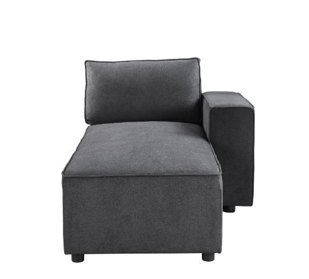 Silvester - Modular Chaise With 2 Pillows - Gray Fabric - R&R Furniture Gallery (Fountain Valley, CA)