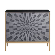 Quilla - Console Cabinet - Black, Gray & Brass - R&R Furniture Gallery (Fountain Valley, CA)