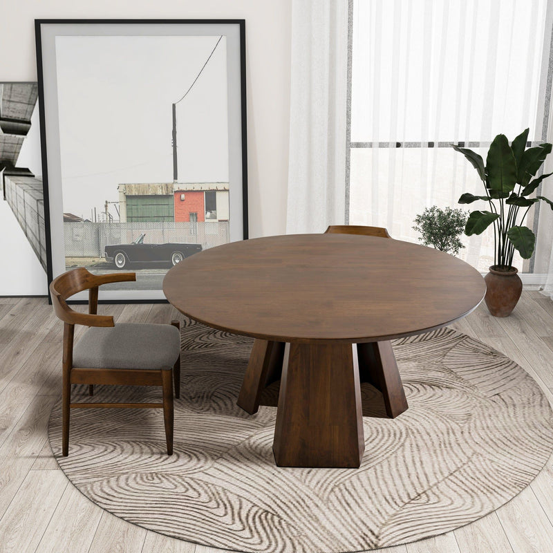 Bolton - Round Dining Table - Walnut - R&R Furniture Gallery (Fountain Valley, CA)