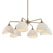 White beaded pendant light by Uttermost featuring six beaded shades, perfect for modern pendant lighting decor.