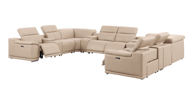 2679 - 12-Piece U-Shaped Power Reclining Sectional In Genuine Leather (4 Recliners)