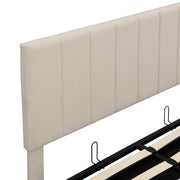 Elegant Upholstered Platform Bed With Hydraulic Storage System - R&R Furniture Gallery (Fountain Valley, CA)