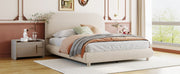 Upholstered Platform Bed With Thick Solid Frame And Stylish Curve-Shaped Design - R&R Furniture Gallery (Fountain Valley, CA)