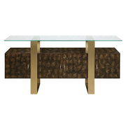 Mabyn - Console Cabinet - Brass & Antique Brown - R&R Furniture Gallery (Fountain Valley, CA)