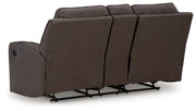 Lavenhorne - Dbl Rec Loveseat W/Console - Granite - R&R Furniture Gallery (Fountain Valley, CA)