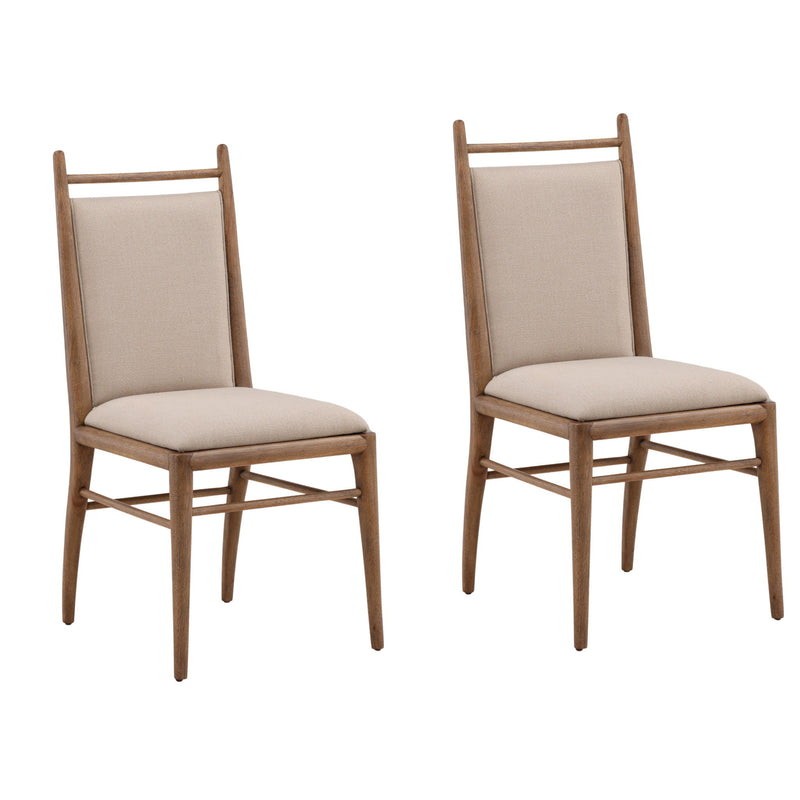 Reuben - Dining Chair (Set of 2) - Beige And Dark Brown