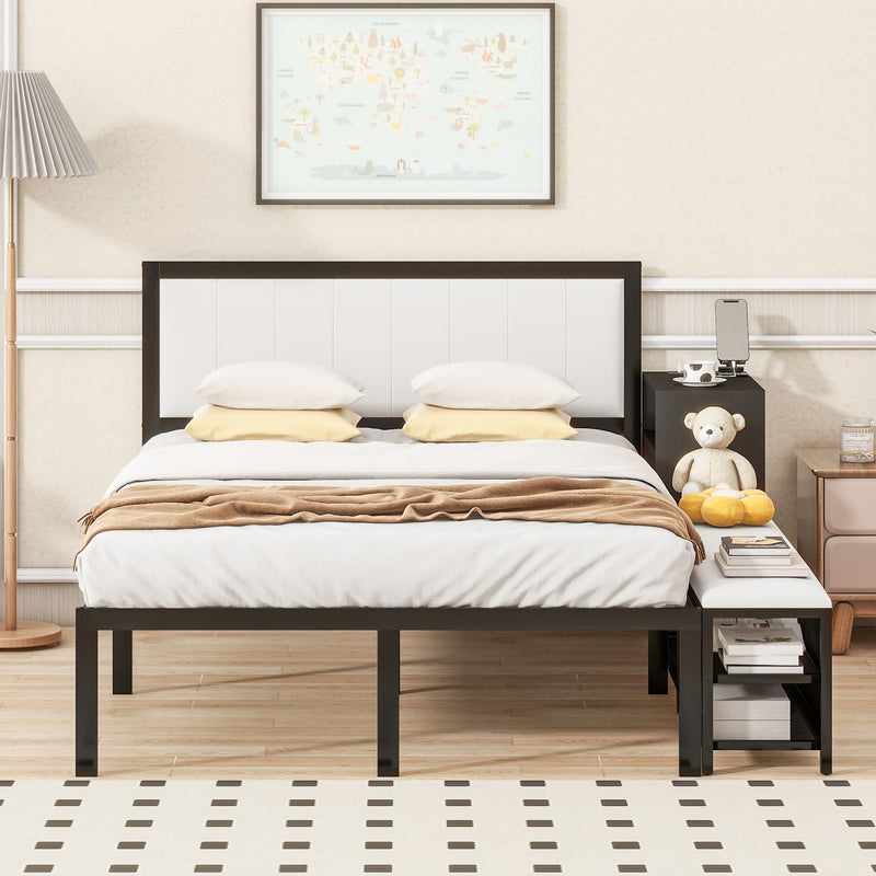 Platform Bed With 2 Tier Storage Shelves, Storage Cabinet - R&R Furniture Gallery (Fountain Valley, CA)