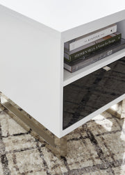 Gardoni - Chair Side End Table - White / Black - R&R Furniture Gallery (Fountain Valley, CA)