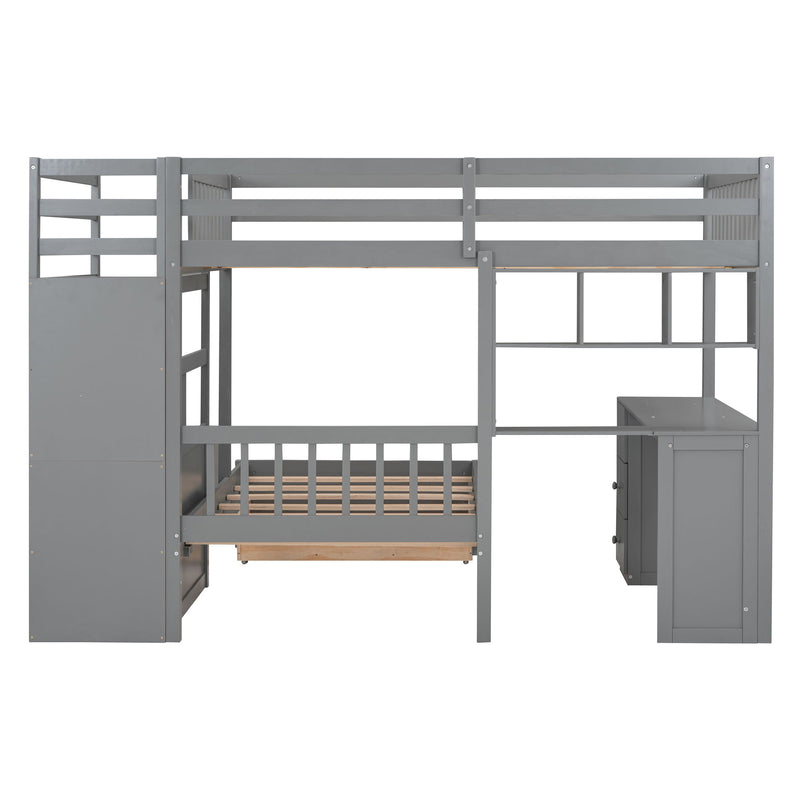 Bunk Bed With Desk, Drawers And Shelves - R&R Furniture Gallery (Fountain Valley, CA)