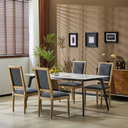 French Country Style Dining Chair With Upholstered Seating And Fluted Legs - R&R Furniture Gallery (Fountain Valley, CA)