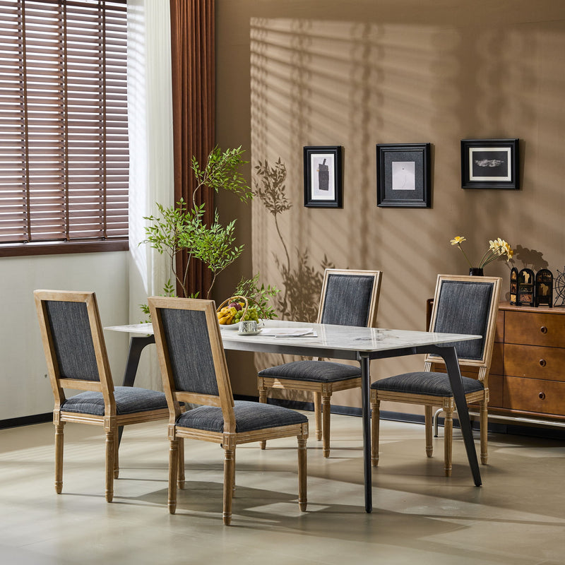 French Country Style Dining Chair With Upholstered Seating And Fluted Legs - R&R Furniture Gallery (Fountain Valley, CA)