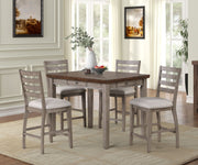 Counter Side Dining Stool With Ladder Back (Set of 2) - Gray - R&R Furniture Gallery (Fountain Valley, CA)