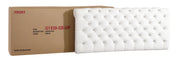 Elegant transitional upholstered bed by Glory Furniture with plush fabric and stylish design, shown in a modern bedroom setting.