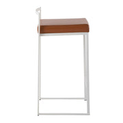 Lumi Source Fuji Simple Elegance contemporary stackable counter stool set with sleek design and wooden seats