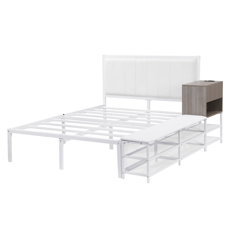 Platform Bed With 2 Tier Storage Shelves, Storage Cabinet - R&R Furniture Gallery (Fountain Valley, CA)