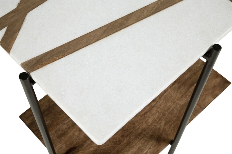 Braxmore - Accent Table - White / Light Brown - R&R Furniture Gallery (Fountain Valley, CA)