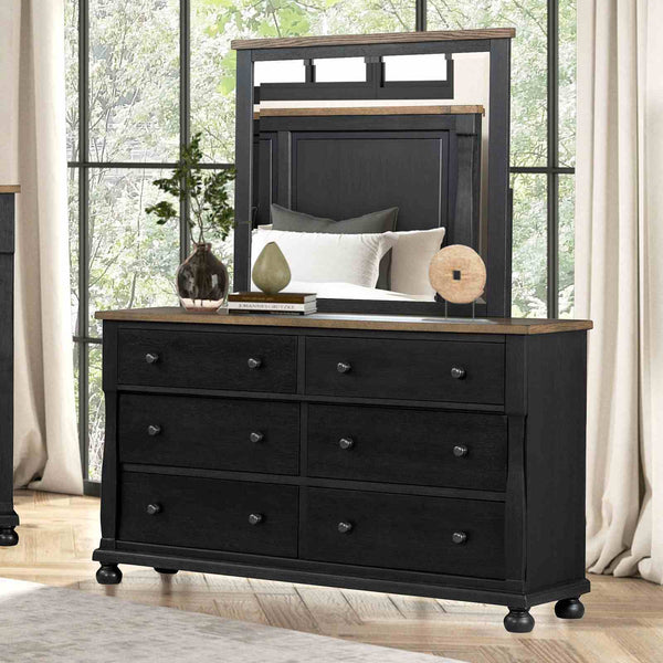 Dresser, Farmhouse Black/Rustic Oak - FM79009BK-D