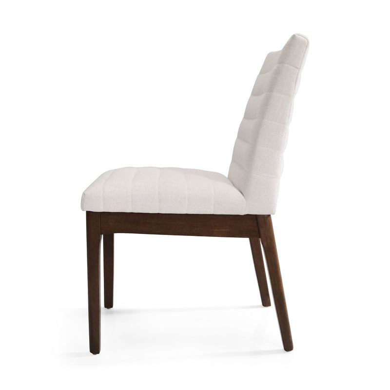 Set of two upholstered Noble House dining chairs with padded seats and rubber legs, ideal for modern kitchen or dining room.