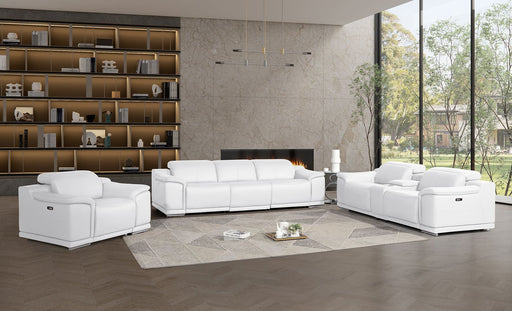 2679 - Power Reclining Sofa, Console Loveseat & Chair Set In Genuine Leather (5 Recliners) - R&R Furniture Gallery (Fountain Valley, CA)