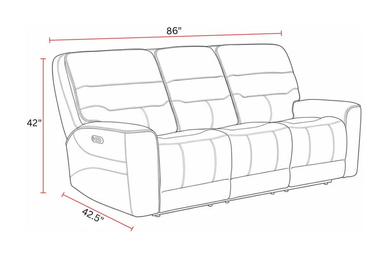 Lawson - Power Zero Gravity Triple Recline Sofa With DDT P2 - Sydney Brunette