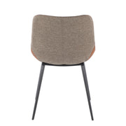 Lumi Source Outlaw Industrial Two Tone Chair Set of 2 with metal frames and modern two-tone wooden seats.