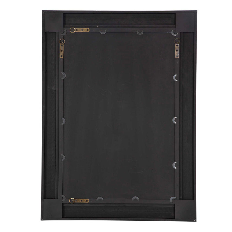 Distressed blue Bozeman wall mirror by Uttermost with a rustic, weathered frame and reflective glass, ideal for rustic or modern decor.