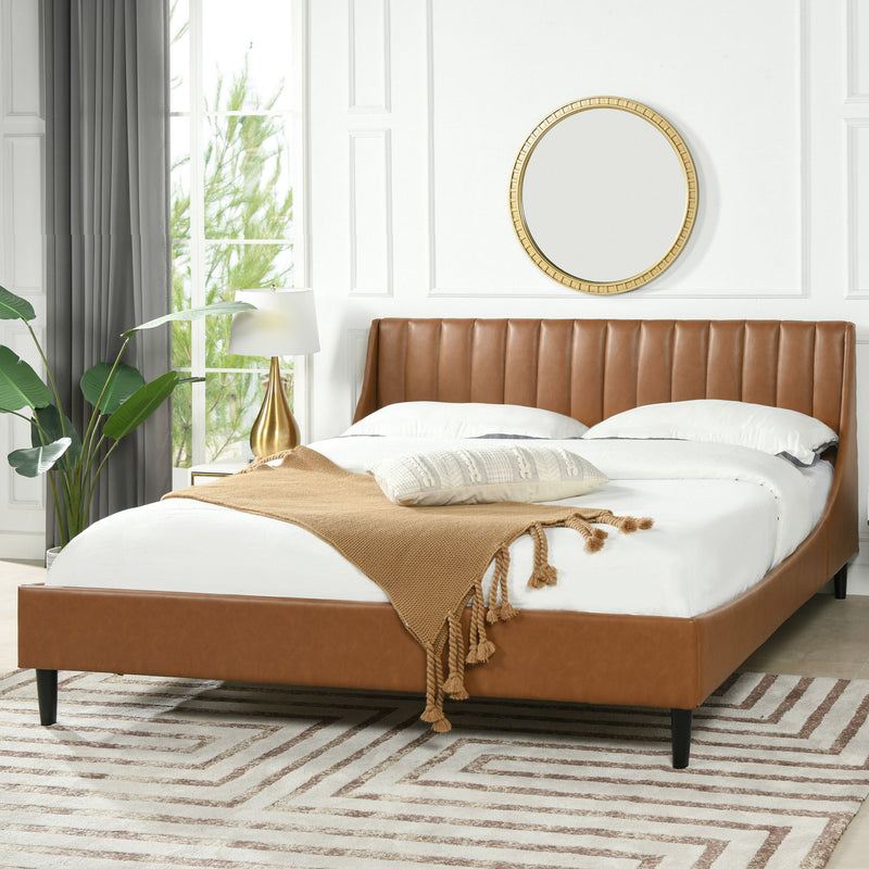 Aspen - Vertical Tufted Modern Headboard Platform Bed Set - R&R Furniture Gallery (Fountain Valley, CA)