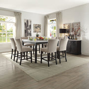 Nolan - Counter Height Chair (Set of 2) - Beige Linen & Salvage Dark Oak - R&R Furniture Gallery (Fountain Valley, CA)