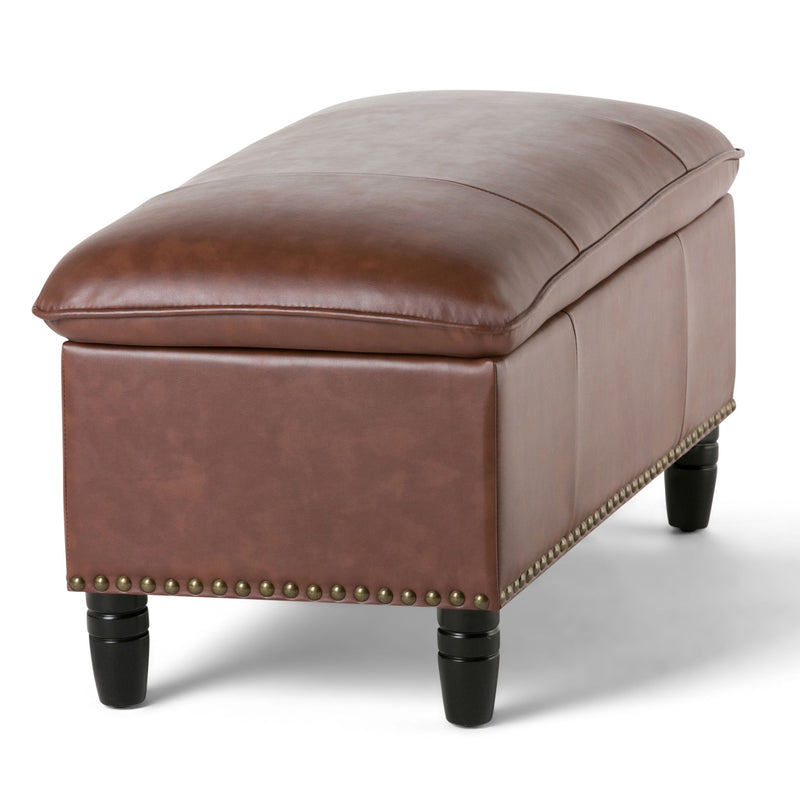 Emily - Storage Ottoman - Cognac - R&R Furniture Gallery (Fountain Valley, CA)