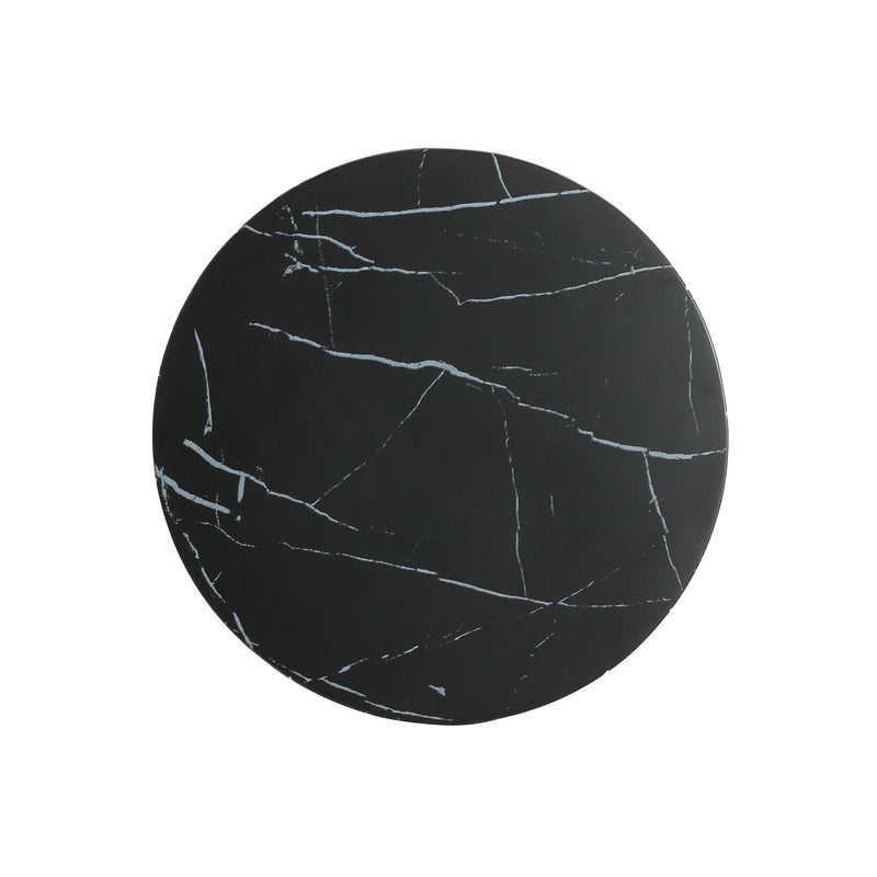 Outdoor Lightweight Concrete BMarble Effect Side Table, Living Room End Table - Black / Marble - R&R Furniture Gallery (Fountain Valley, CA)