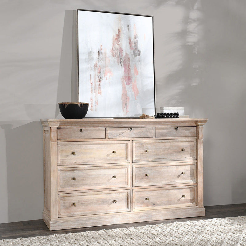 Adelaide - 9 Drawer Dresser - Natural Cream Wash - R&R Furniture Gallery (Fountain Valley, CA)