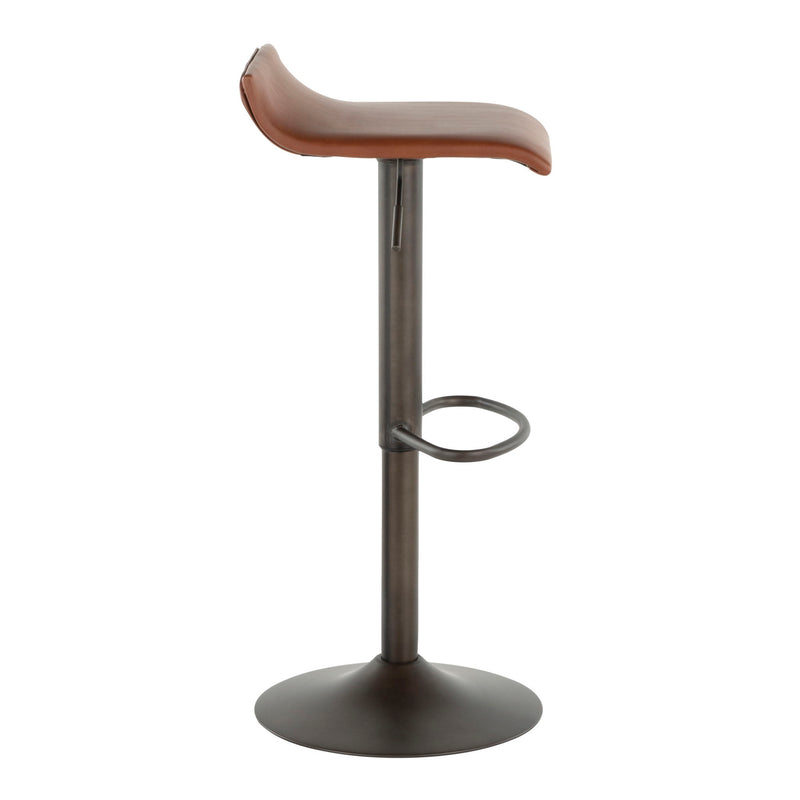 Lumi Source industrial barstool set with metal frames and wooden seats, modern design for kitchen or bar area.