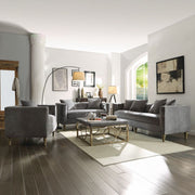 Sidonia - Chair With Pillow - Gray Velvet - R&R Furniture Gallery (Fountain Valley, CA)