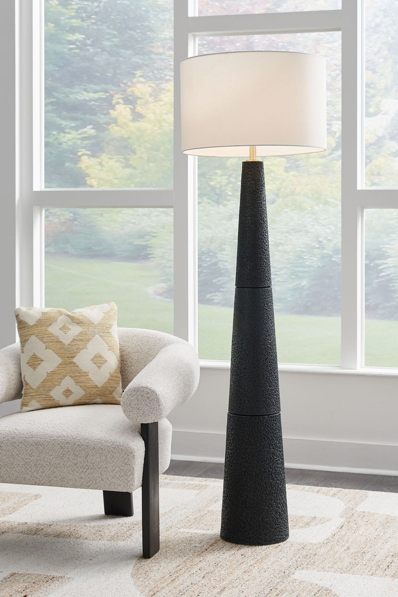 Hallburg - Poly Floor Lamp - Black - R&R Furniture Gallery (Fountain Valley, CA)