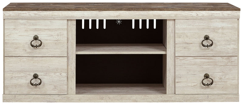 Willowton - TV Stand With Fireplace Option - R&R Furniture Gallery (Fountain Valley, CA)