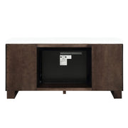 Edwyn - Server With Fireplace - Natural Marble Top & Espresso - R&R Furniture Gallery (Fountain Valley, CA)