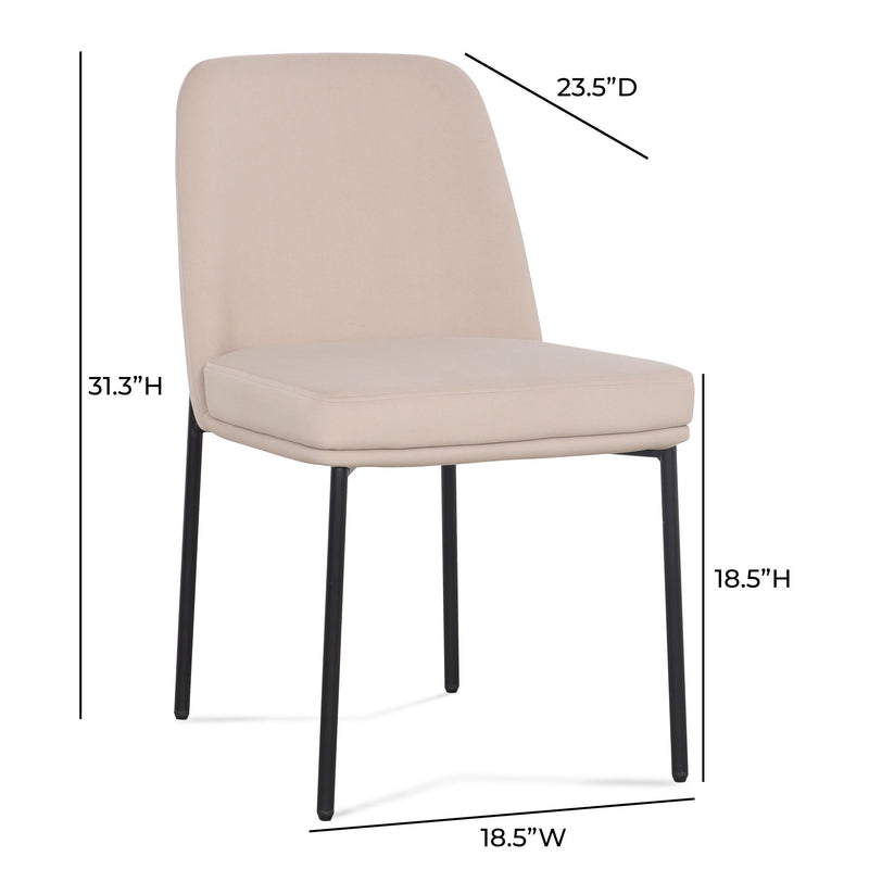 Set of two Sydney dining chairs by TOV Furniture featuring modern design and comfortable seating for dining rooms.
