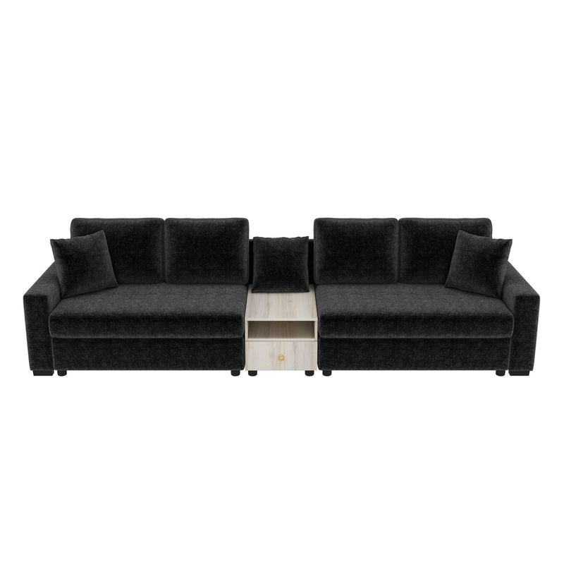 Modular Sofa Couch With Storage Armrest And Center Console - R&R Furniture Gallery (Fountain Valley, CA)