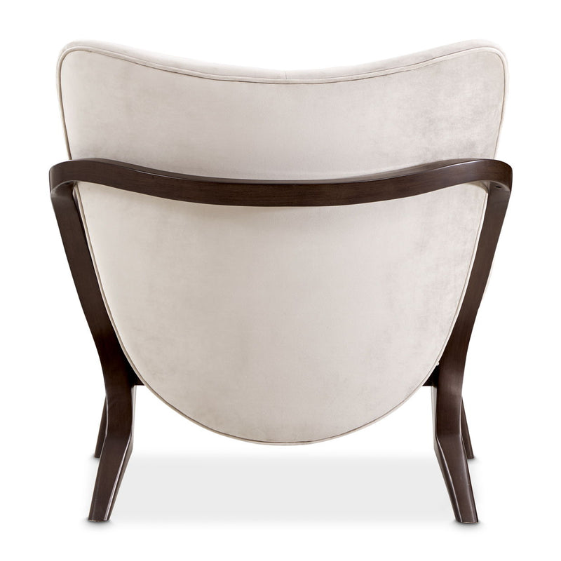 Camellia Field - Velvet Accent Chair - Beige / Dark Brown - R&R Furniture Gallery (Fountain Valley, CA)