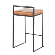 Lumi Source Fuji contemporary stackable counter stool set with sleek modern design and wooden seats, perfect for kitchen or bar areas.