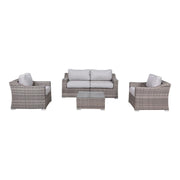 Outdoor Wicker Conversation Set With Cushions, All Weather - R&R Furniture Gallery (Fountain Valley, CA)